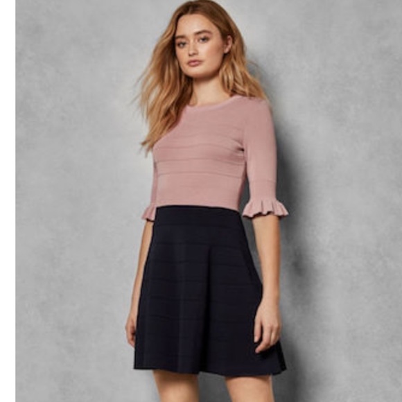 Ted Baker Dresses & Skirts - TED BAKER DYANA FRILL KNITTED SWEATER DRESS SZ 6 US OR TED SZ 2